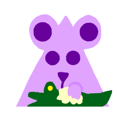 purple triangle headed bear