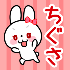 The white rabbit with ribbon "Chigusa"