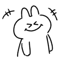 LINE sticker day with white rabbit