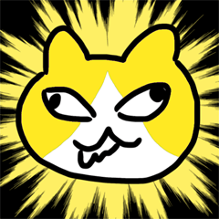 cheering cat (yellow)