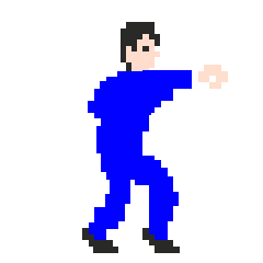 Fighting 8bit businessman