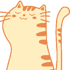 Cute cat pastel big stickers happy time.