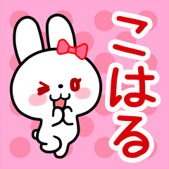 The white rabbit with ribbon "Koharu"