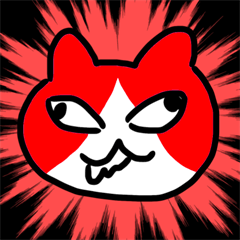 cheering cat (red)