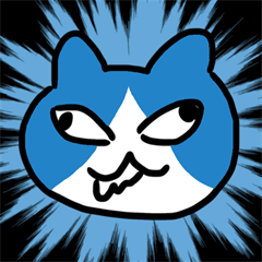 cheering cat (blue)