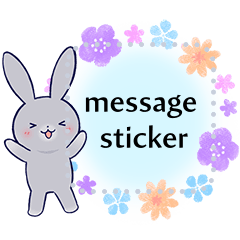 Lovey-dovey rabbit [message gray EN]