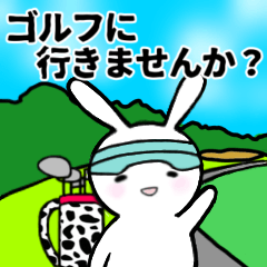 Rabbit who loves golf/Sticker