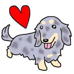 Dog stamp Dachshund(Dapple)