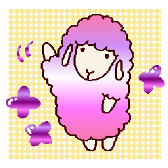 Handwritten sheep(colorful gradation)