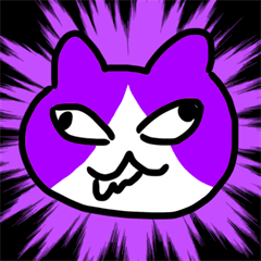 cheering cat (purple)