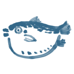 Blowfish in brush style