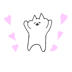 White cat's daily life sticker