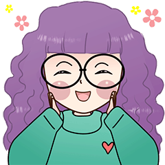 Mina violet curly hair