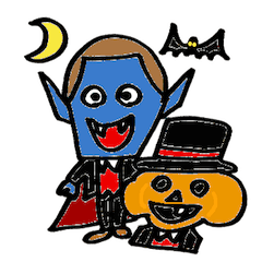 Pumpkin and Dracula Sticker
