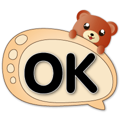 Practical cute brown bear Speech balloon