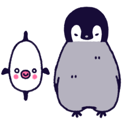 Simple&cute Ocean sunfish and Penguin.