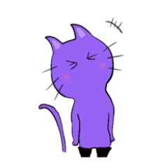Purple Cat Sticker2