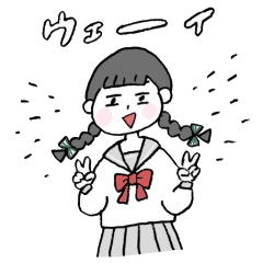 Sailor blouse and girl of braids