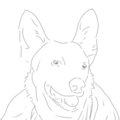 Sticker of pleasant dog