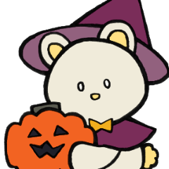 Kuma-chan in the shape of a witch