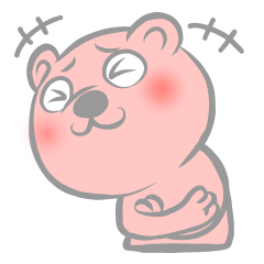 Manmaru animal pastel pink Bear