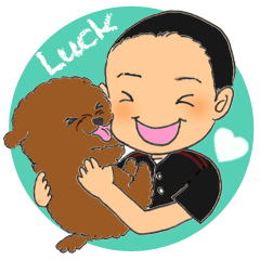 Toy poodle Luck Sticker