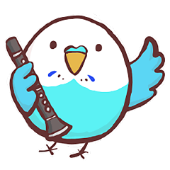 Clarinet and parakeet stickers 01
