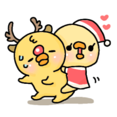 Couple of chick.Christmas and New Year