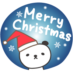 Cute panda stickers for Merry Christmas