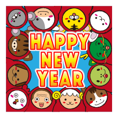 New Year's greetings stickers