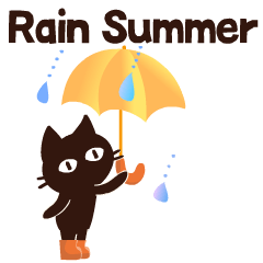 動く!大人かわいい絵本の猫6 [夏の雨]英語