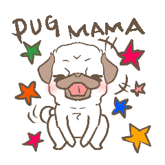 pug mama sticker