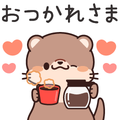 Daily sticker of cute otter (winter)