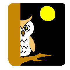 Owl and simple character string sticker