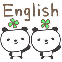 Cute panda stickers for words in English