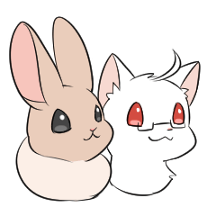 Cat & rabbit couple