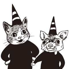ヒグチユウコ 猫のボリスと犬のテチチ - LINE スタンプ | LINE STORE