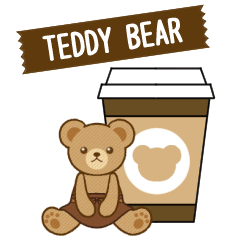 Teddy Bear Stickers[Cafe style]