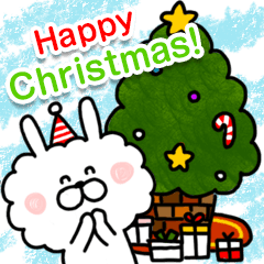 Christmas Sticker-Boa Rabbit