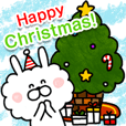Christmas Sticker-Boa Rabbit