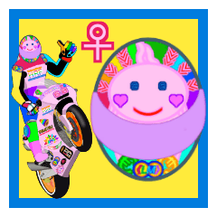 Moto Race Rainbow-colored Riders 68 @01