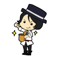 Sticker of Yuko loving sax