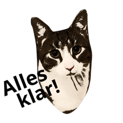 Cute German Cat Sticker