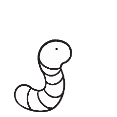 The white earthworm moves