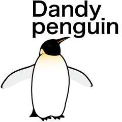 Dandy penguin's sticker in English