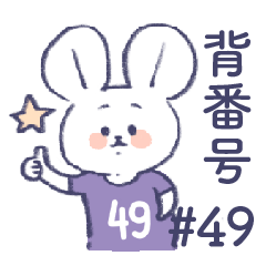 uniform number mouse #49 purple