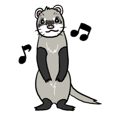 Cute ferret sticker(sable)