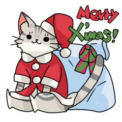 Christmas striped cat Sticker