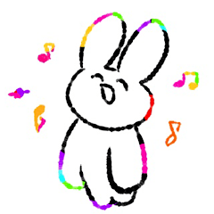 many colorful line Rabbit