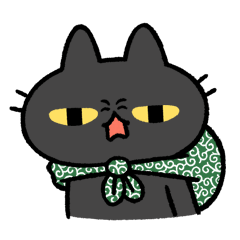Black cat Jitomechan Sticker2